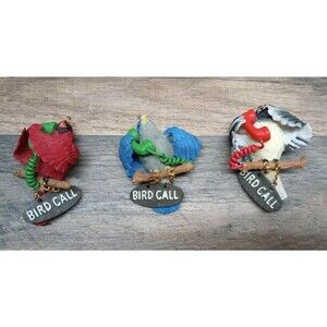 LOT OF 3 GALERIE II "Bird Call" Hanging Handcrafted Ornament Christmas Holiday